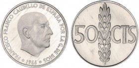 PESETA SYSTEM: ESTADO ESPAÑOL
Estado Español
50 Céntimos. 1966 (*19-74). Procedentes de cartera F.N.M.T. PRUEBA.