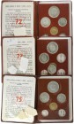 PESETA SYSTEM: ESTADO ESPAÑOL
Estado Español
Lote 3 series 6 monedas 10 Céntimos a 50 Pesetas. (*72, 73 y 75). En carteritas originales F.N.M.T. (Al...