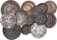 LOTS AND COLLECTIONS
Lote 15 monedas. MONEDAS HISPANOARABES a ISABEL II. AE y AR. Incluye: 2 Dirhem Hixem I y II, Dirhem Almohade, Quirate Almoravide...