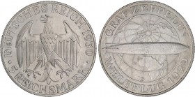 WORLD COINS: GERMANY
Germany
5 Reichsmark. 1930-D. REPÚBLICA DE WEIMAR. MUNICH. 25 grs. AR. Zeppelin. KM-68. EBC+.