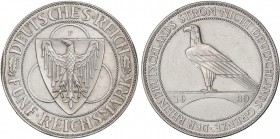 WORLD COINS: GERMANY
Germany
5 Reichsmark. 1930-F. REPÚBLICA DE WEIMAR. STUTTGART. 25 grs. AR. Liberación de Renania. (Golpe en canto). KM-71. EBC-....