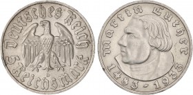 WORLD COINS: GERMANY
Germany
5 Reichsmark. 1933-D. III REICH. MUNICH. 13,86 grs. AR. 450 aniversario Martin Luther. KM-80. EBC.