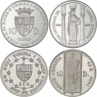 WORLD COINS: ANDORRA
Andorra
Lote 2 monedas 10 Diners. 1991 y 1999. AR. Ramón Berenguer III y 50 Aniversario Concilio de Europa. KM-105, 154. PROOF....