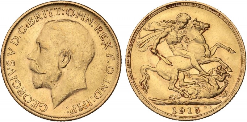 WORLD COINS: AUSTRALIA
Australia
Soberano. 1915-M. JORGE V. MELBOURNE. 7,96 gr...