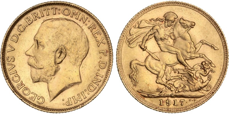 WORLD COINS: AUSTRALIA
Australia
Soberano. 1917-M. JORGE V. MELBOURNE. 7,97 gr...