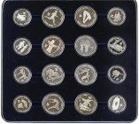 WORLD COINS: KOREA - SOUTH
South Korea
Set 16 monedas 5.000 (8) y 10.000 Won (8). 1986 a 1988. AR. Olimpiada Seul´ 88. En estuche original, con cert...