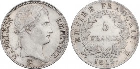WORLD COINS: FRANCE
France
5 Francos. 1812-K. NAPOLEÓN EMPERADOR. BURDEOS. 24,89 grs. AR. (Leves rayitas, limpiada, pequeñas oxidaciones). KM-694.8....