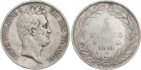 WORLD COINS: FRANCE
France
5 Francos. 1831-B. LUIS FELIPE I. ROUEN. 24,85 grs. AR. (Limpiada, oxidaciones). KM-745.2. (MBC+).