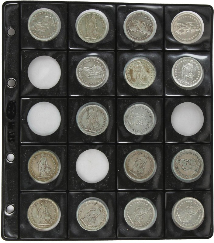 WORLD COINS: SWITZERLAND
Switzerland
Lote 27 monedas 2 Francos. 1910 a 1967. A...