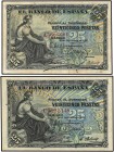 SPANISH BANK NOTES: BANCO DE ESPAÑA
Spanish Banknotes
Lote 2 billetes 25 Pesetas. 24 de Septiembre 1906. Serie A y C. Sello en seco GOBIERNO PROVISI...