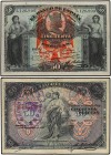 SPANISH BANK NOTES: BANCO DE ESPAÑA
Spanish Banknotes
Lote 2 billetes 50 Pesetas. 24 Septiembre 1906, 15 Julio 1907. 1906: sello tampón violeta REPÚ...