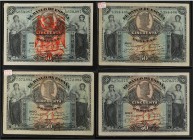 SPANISH BANK NOTES: BANCO DE ESPAÑA
Spanish Banknotes
Lote 4 billetes 50 Pesetas. 15 Julio 1907. Catedral de Burgos. Uno con sello tampón rojo águil...
