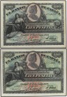 SPANISH BANK NOTES: BANCO DE ESPAÑA
Spanish Banknotes
Lote 2 billetes 100 Pesetas. 15 Julio 1907. Catedral de Sevilla. Los dos sellos en seco GOBIER...