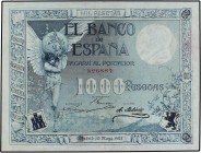 SPANISH BANK NOTES: BANCO DE ESPAÑA
Spanish Banknotes
1.000 Pesetas. 10 Mayo 1907. Ángel. MUY RARO Y MÁS ASÍ. Ed-317. EBC+.