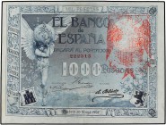 SPANISH BANK NOTES: BANCO DE ESPAÑA
Spanish Banknotes
1.000 Pesetas. 10 Mayo 1907. Ángel. Con sello tampón rojo águila de San Juan, de origen privad...