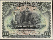SPANISH BANK NOTES: BANCO DE ESPAÑA
Spanish Banknotes
1.000 Pesetas. 15 Julio 1907. Palacio Real de Madrid. Ed-322. MBC+.