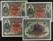 SPANISH BANK NOTES: BANCO DE ESPAÑA
Spanish Banknotes
Lote 4 billetes 500 (3), 1.000 Pesetas. 15 Julio 1907. Todos con sello tampón rojo águila de S...