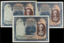 SPANISH BANK NOTES: BANCO DE ESPAÑA
Spanish Banknotes
Lote 3 billetes 500 Pesetas. 24 Julio 1927. Isabel ´La Católica´. Todos sello en seco GOBIERNO...