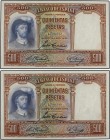 SPANISH BANK NOTES: CIVIL WAR, REPUBLICAN ZONE
Spanish Banknotes
Lote 2 billetes 500 Pesetas. 25 Abril 1931. Elcano. Pareja correlativa. Ed-361. SC.