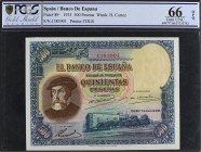 SPANISH BANK NOTES: CIVIL WAR, REPUBLICAN ZONE
Spanish Banknotes
500 Pesetas. 7 Enero 1935. Hernán Cortés. Precintado y garantizado por PCGS (nº 699...