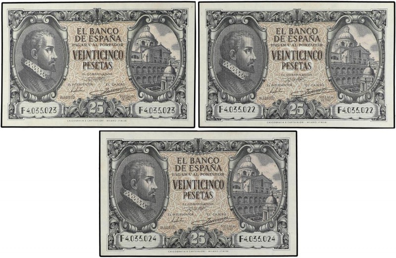 SPANISH BANK NOTES: ESTADO ESPAÑOL
Estado Español
Lote 3 billetes 25 Pesetas. ...