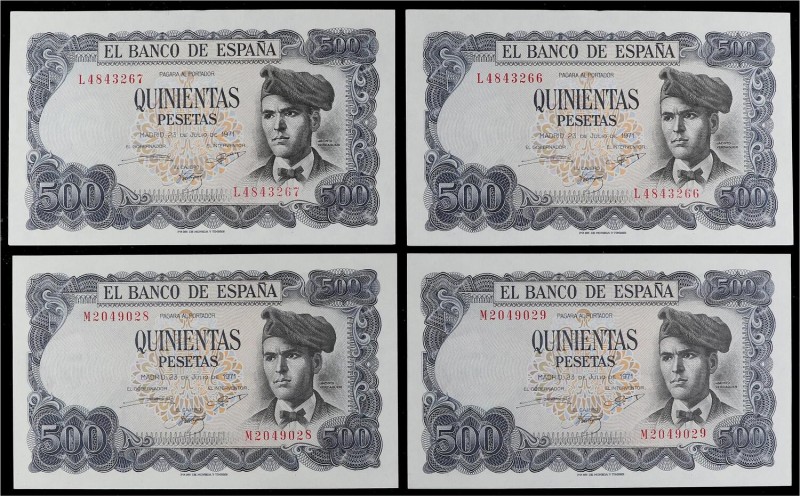 SPANISH BANK NOTES: ESTADO ESPAÑOL
Estado Español
Lote 4 billetes 500 Pesetas....