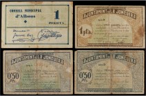PAPER MONEY OF THE CIVIL WAR: CATALUNYA
Lote 4 billetes. C.M d´ALBONS y Aj. de LA JONQUERA (3). A EXAMINAR. AT-70, 1274, 1276, 1277. MBC-.