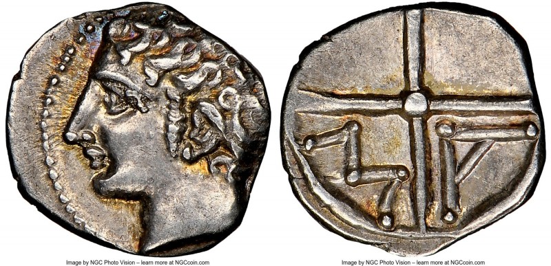 GAUL. Massalia. Ca. 2nd century BC. AR obol (9mm, 5h). NGC Choice AU. Ca. 350-15...
