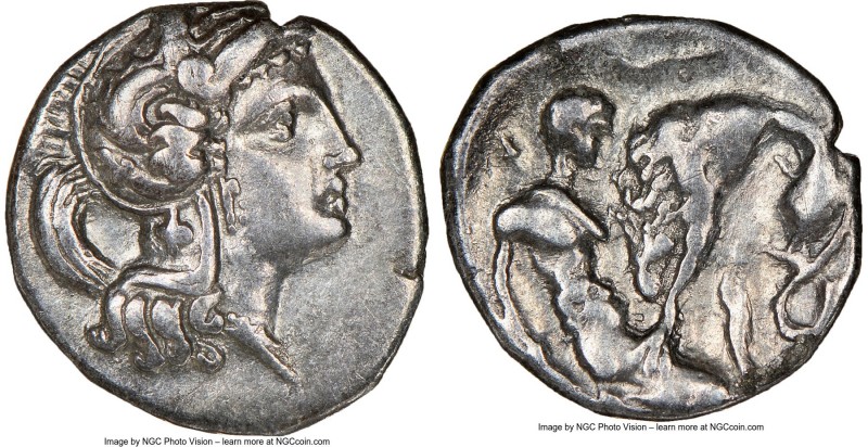 CALABRIA. Tarentum. Ca. 380-280 BC. AR diobol (12mm, 10h). NGC Choice VF. Ca. 32...