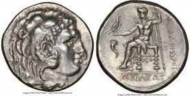 MACEDONIAN KINGDOM. Alexander III the Great (336-323 BC). AR tetradrachm (29mm, 17.21 gm, 3h). NGC Choice AU 4/5 - 4/5. Posthumous issue of Corinth, c...