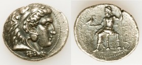 MACEDONIAN KINGDOM. Philip III Arrhidaeus (323-317 BC). AR tetradrachm (29mm, 16.91 gm, 11h). VF, porosity. Lifetime issue of Sidon, under Ptolemy I S...