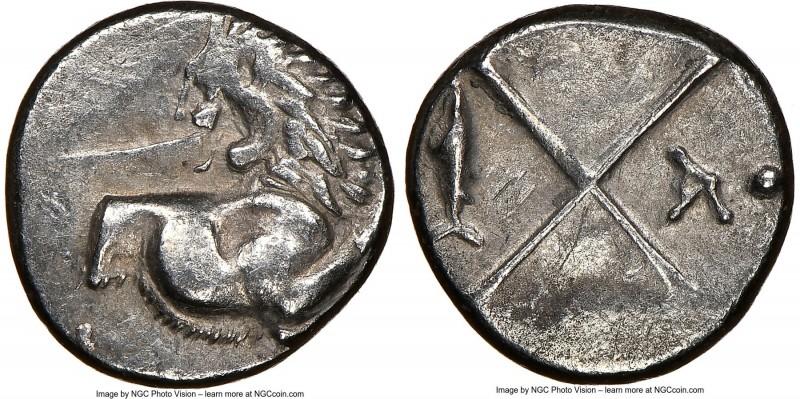 THRACE. Chersonesus. Ca. 4th century BC. AR hemidrachm (13mm). NGC Choice VF. Pe...