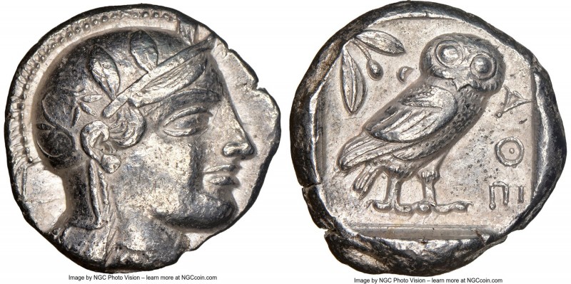 ATTICA. Athens. Ca. 455-440 BC. AR tetradrachm (24mm, 17.13 gm, 2h). NGC XF 5/5 ...