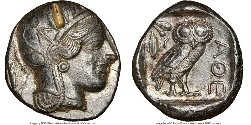 ATTICA. Athens. Ca. 440-404 BC. AR tetradrachm (25mm, 17.21 gm, 7h). NGC Choice ...