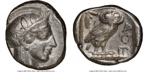 ATTICA. Athens. Ca. 440-404 BC. AR tetradrachm (25mm, 17.16 gm, 9h). NGC Choice VF 5/5 - 3/5. Mid-mass coinage issue. Head of Athena right, wearing cr...