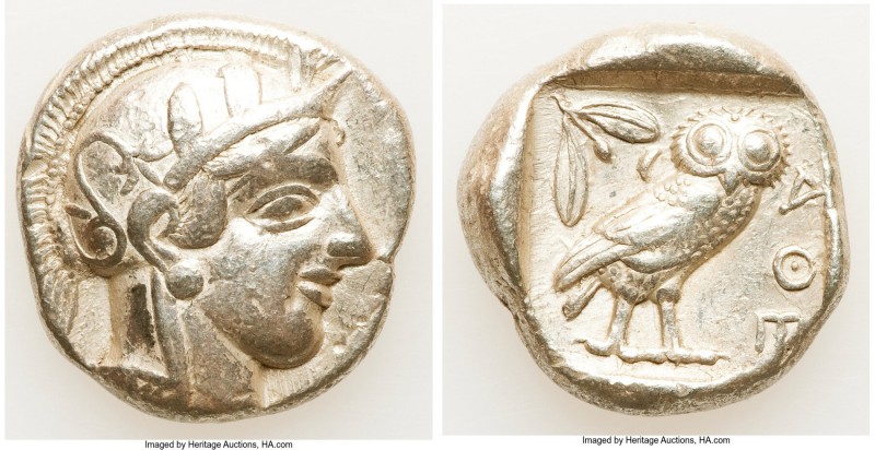 ATTICA. Athens. Ca. 440-404 BC. AR tetradrachm (25mm, 17.09 gm, 1h). Choice VF, ...