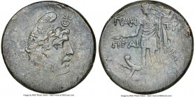CIMMERIAN BOSPORUS. Panticapaeum. Ca. 90-79 BC. AE (29mm, 18.80 gm, 1h). NGC XF 4/5 - 4/5, adjusted flan. Head of Mên right, wearing a laureate Phrygi...