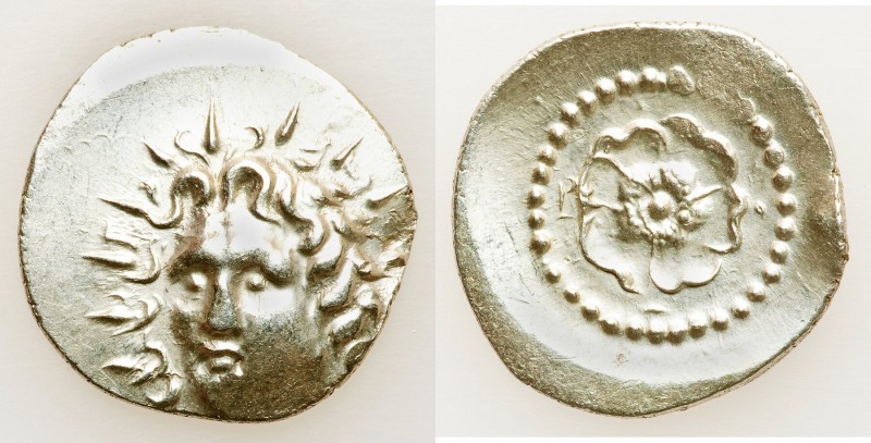 CARIAN ISLANDS. Rhodes. Ca. 84-30 BC. AR drachm (23mm, 4.13 gm, 5h). XF. Radiate...