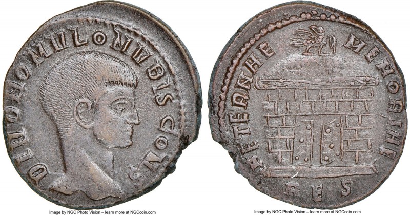 Divus Romulus (died AD 309). BI follis or nummus (25mm, 5.89 gm, 12h). NGC AU 5/...