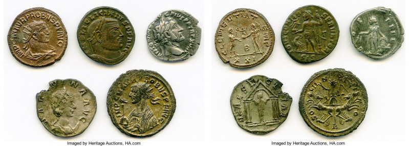 ANCIENT LOTS. Roman Imperial. Group of five (5) AR and AE issues. VF-XF. Include...