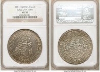 Leopold I Taler 1701 AU58 NGC, Hall mint, KM1303.4, Dav-1003. Nearly uncirculated and exuding hints of luster most notable to the reverse.

HID09801...