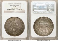 Leopold I Taler 1704/3 AU58 NGC, Hall mint, KM1303.4, Dav-1003. Superb toning abound on this classic taler issue, displaying a heavy mulberry flanked ...