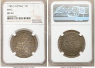 Karl VI 1/4 Taler 1740/1 MS63 NGC, Hall mint, KM1666. A choice example of this popular overdate that boasts an all-encompassing slate-gray patination ...