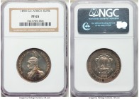 German Colony. Wilhelm II Proof Rupie 1890 PR65 NGC, KM2. This gem displays steel-gray, reflective surfaces that highlights satiny devices.

HID0980...