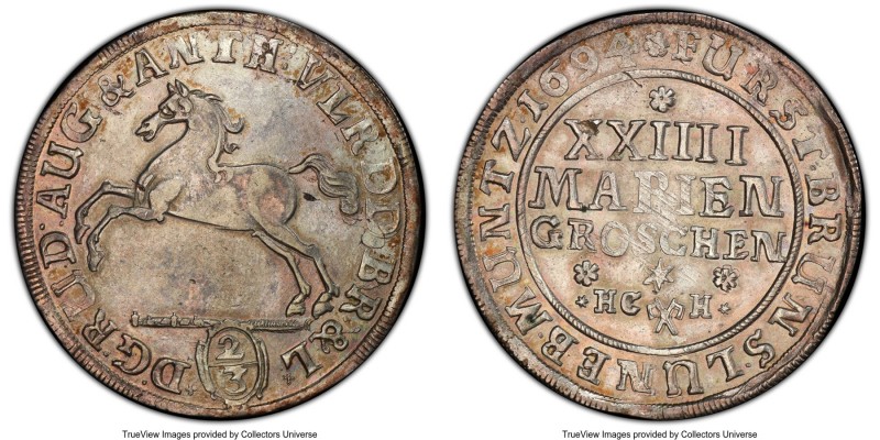 Brunswick-Wolfenbüttel. Anton Ulrich 24 Mariengroschen 1694-HCH AU55 PCGS, Bruns...