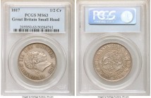 George III "Small Head" 1/2 Crown 1817 MS63 PCGS, KM672, S-3789. Steel-gray surfaces abound on this choice 1/2 crown.

HID09801242017

© 2020 Heri...