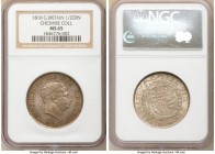 George III 1/2 Crown 1818 MS65 NGC, KM672, S-3789. An extraordinary representative with allover slate-gray surfaces subduing luster that is most promi...