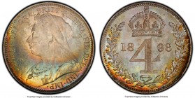 Victoria 4-Piece Certified Maundy Set 1898 PCGS 1) Penny - MS67, KM775, S-3947 2) 2 Pence - MS66, KM776, S-3946 3) 3 Pence - MS66, KM777, S-3945 4) 4 ...