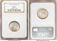 Victoria Shilling 1872 MS64 NGC, KM734.2, S-3906A. Die #31. A pleasing specimen on the precipice of gem that displays a lustrous, argent surface and c...