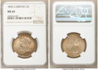 Victoria Florin 1896 MS64 NGC, KM781, S-3939. A lustrous offering on the precipice of gem and is imbued with light album toning, most notably to the r...